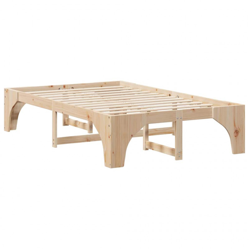 Ramka łóżka Brązowy 140 x 190 cm Lite drewno sosnowe