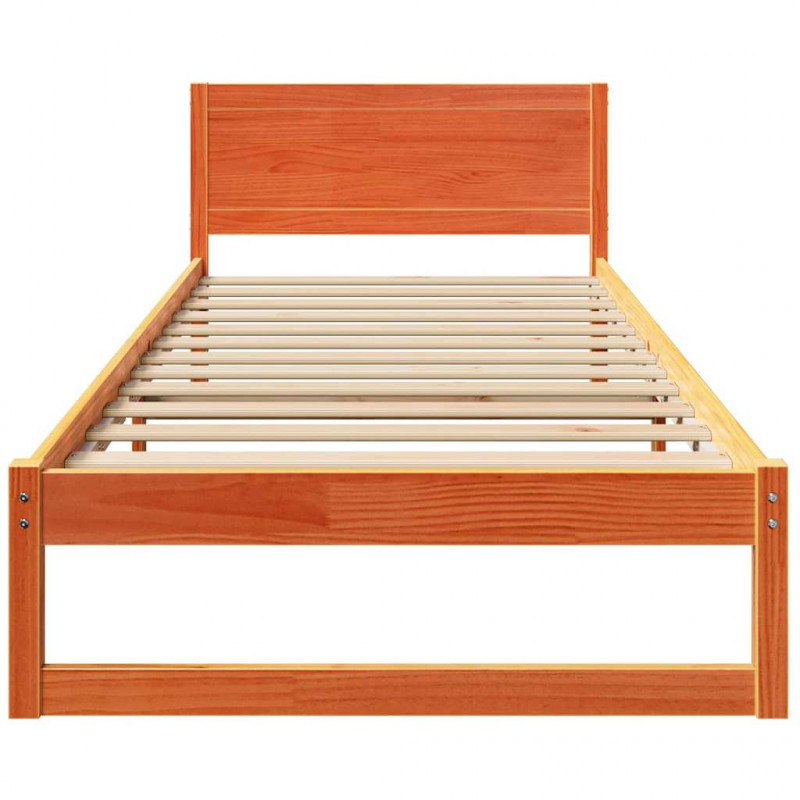 Ramka łóżka Woskowy Brąz 100 x 200 cm Lite drewno sosnowe