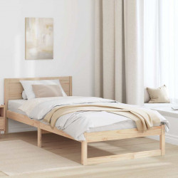 Ramka łóżka Naturalny 90 x 200 cm Lite drewno sosnowe