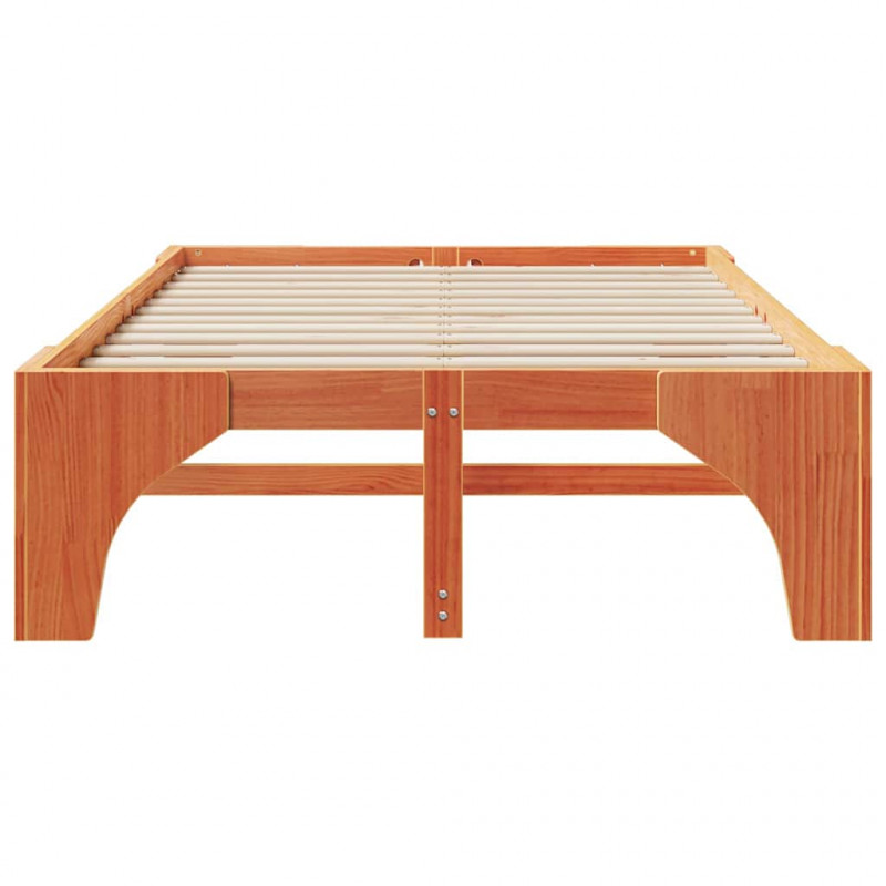 Ramka łóżka Brązowy 140 x 190 cm Lite drewno sosnowe