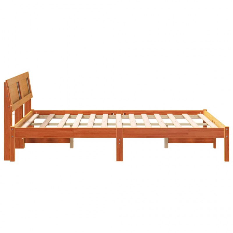 Ramka łóżka Woskowy Brąz 120 x 190 cm Lite drewno sosnowe