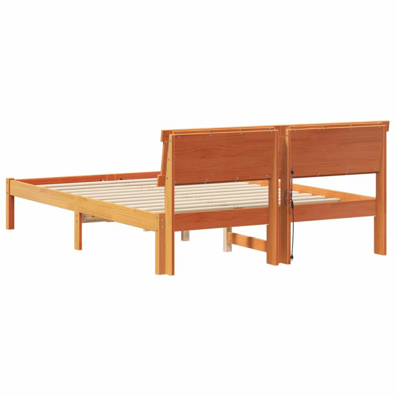 Ramka łóżka Woskowy Brąz 120 x 190 cm Lite drewno sosnowe