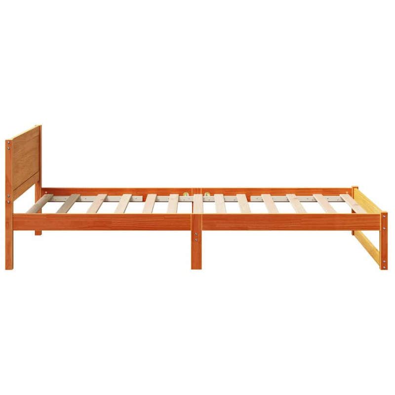 Ramka łóżka Woskowy Brąz 90 x 200 cm Lite drewno sosnowe