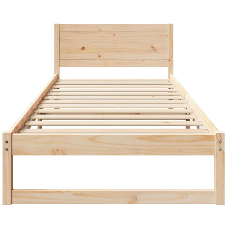Ramka łóżka Naturalny 80 x 200 cm Lite drewno sosnowe