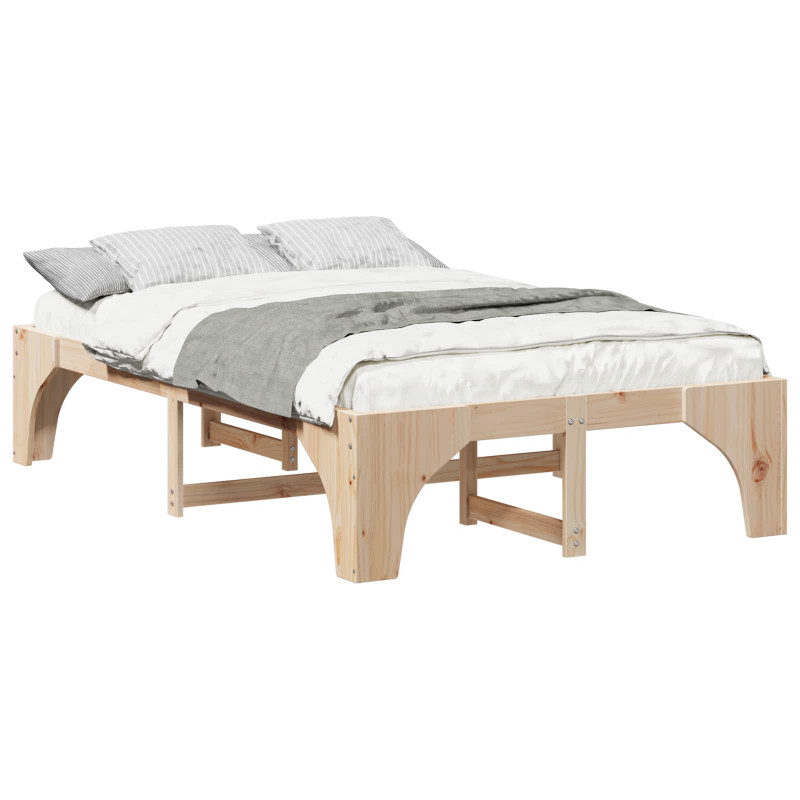 Ramka łóżka Brązowy 120 x 190 cm Lite drewno sosnowe