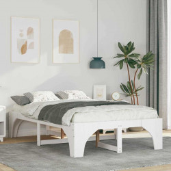 Ramka łóżka Biały 120 x 190 cm Lite drewno sosnowe