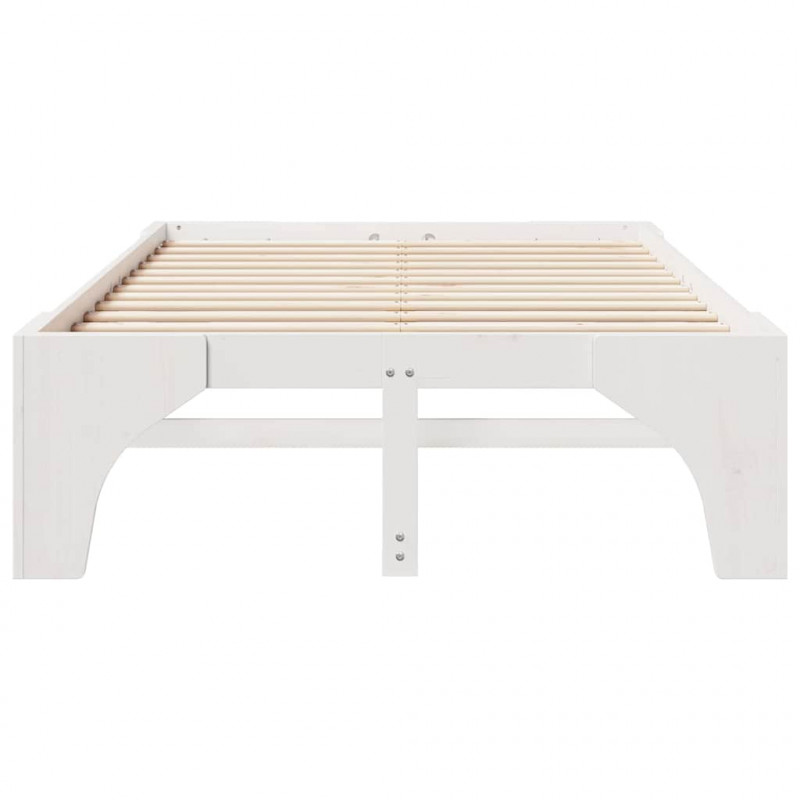 Ramka łóżka Biały 120 x 190 cm Lite drewno sosnowe