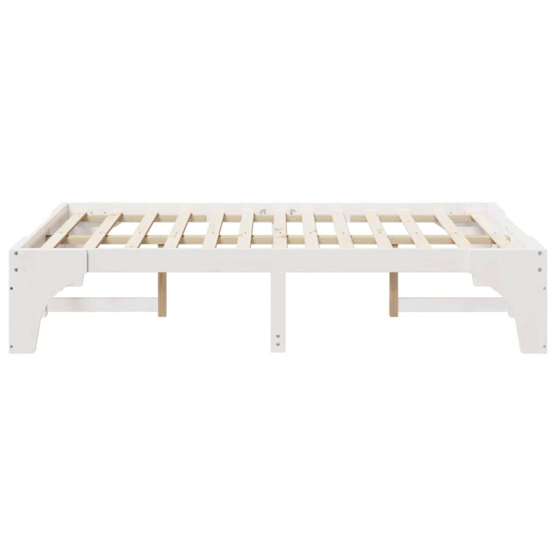 Ramka łóżka Biały 120 x 190 cm Lite drewno sosnowe