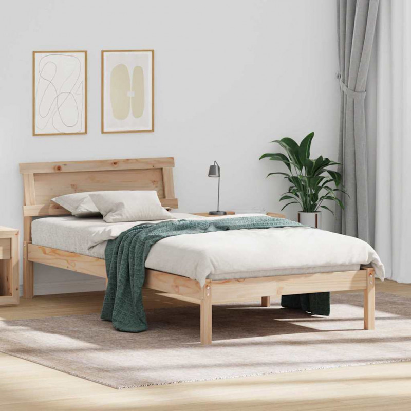 Ramka łóżka Brązowy 90 x 200 cm Lite drewno sosnowe