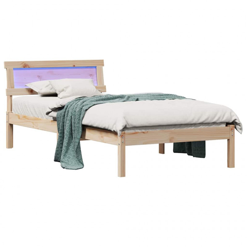 Ramka łóżka Brązowy 90 x 200 cm Lite drewno sosnowe