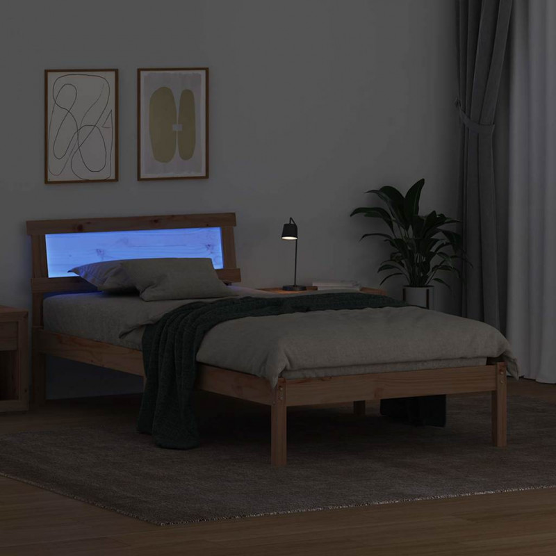 Ramka łóżka Brązowy 90 x 200 cm Lite drewno sosnowe