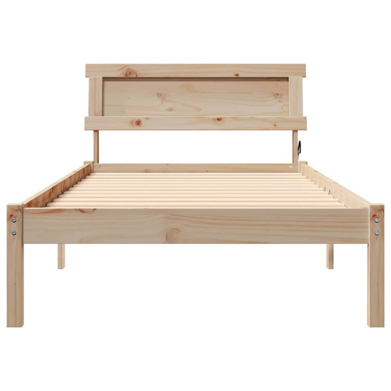 Ramka łóżka Brązowy 90 x 200 cm Lite drewno sosnowe