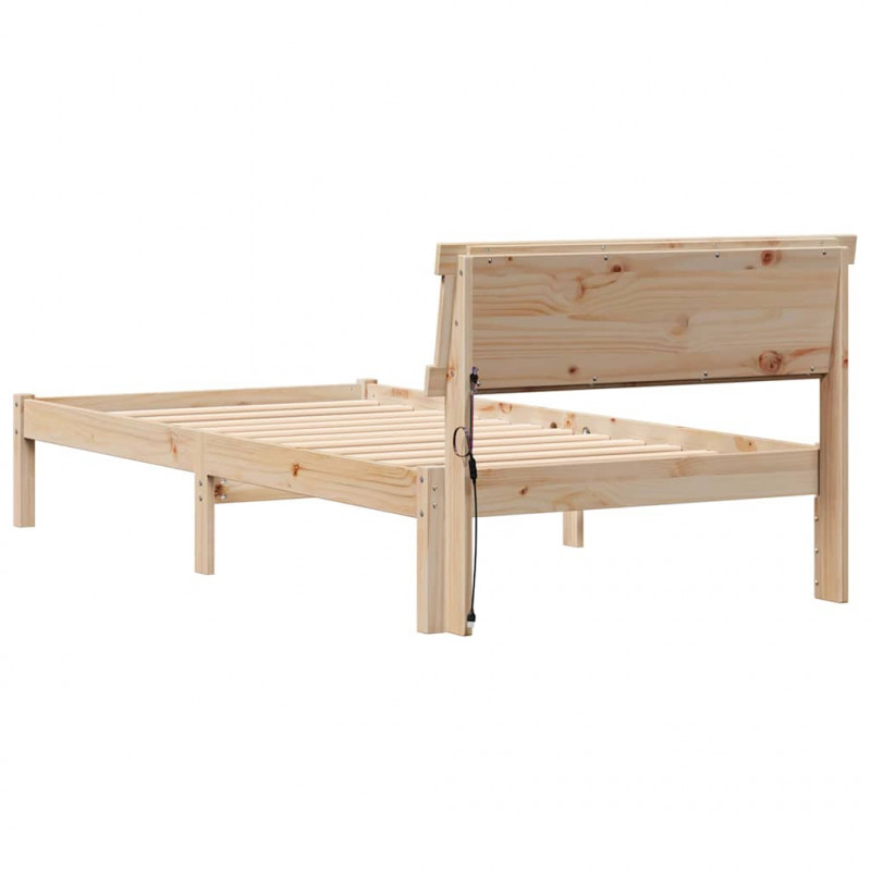 Ramka łóżka Brązowy 90 x 200 cm Lite drewno sosnowe