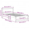 Ramka łóżka Woskowy Brąz 80 x 200 cm Lite drewno sosnowe