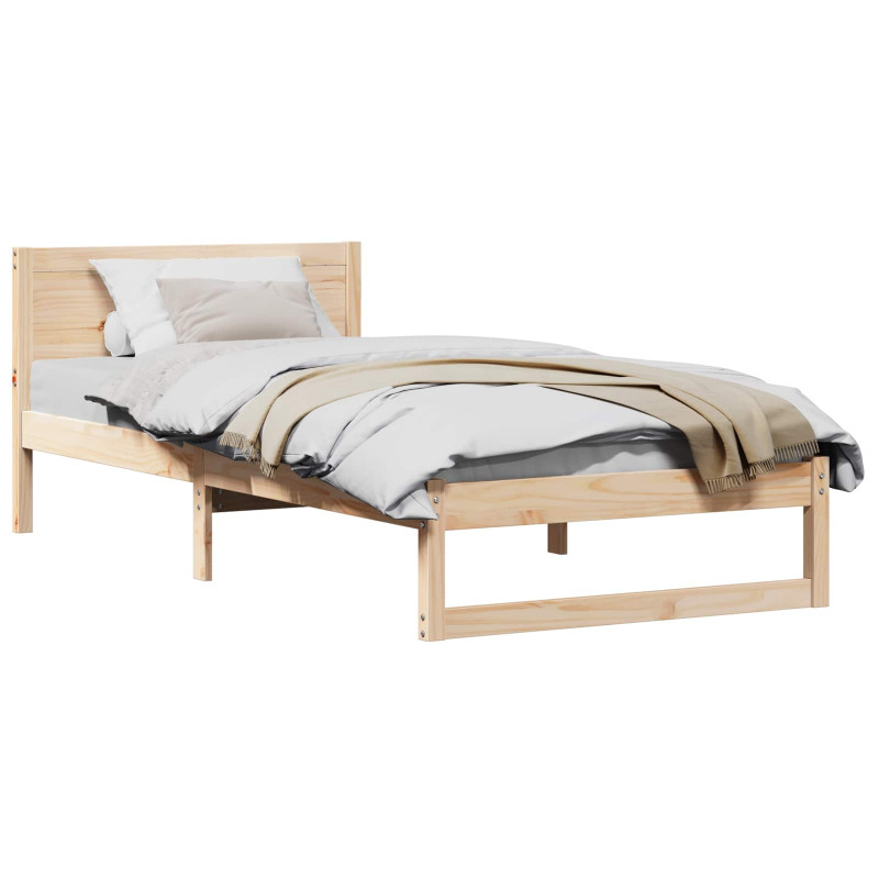Ramka łóżka Naturalny 90 x 190 cm Lite drewno sosnowe