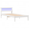Ramka łóżka Z zagłówkiem Biały 90 x 200 cm Lite drewno sosnowe