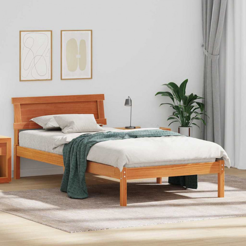 Ramka łóżka Woskowy Brąz 90 x 200 cm Lite drewno sosnowe
