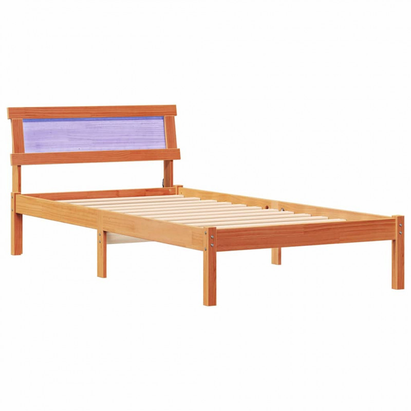 Ramka łóżka Woskowy Brąz 90 x 200 cm Lite drewno sosnowe