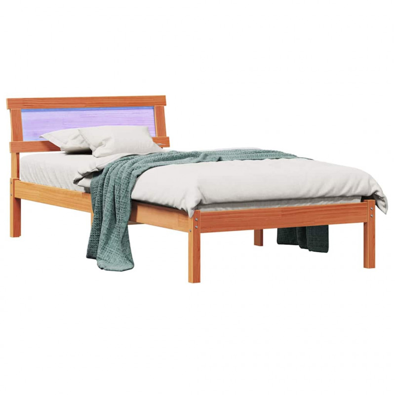 Ramka łóżka Woskowy Brąz 90 x 200 cm Lite drewno sosnowe