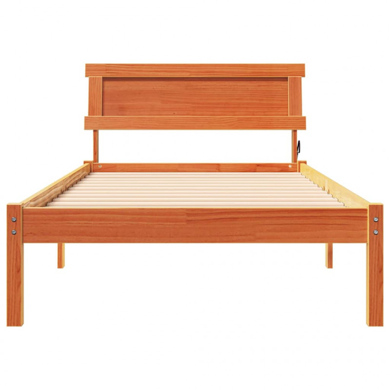 Ramka łóżka Woskowy Brąz 90 x 200 cm Lite drewno sosnowe