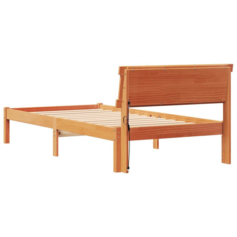 Ramka łóżka Woskowy Brąz 90 x 200 cm Lite drewno sosnowe