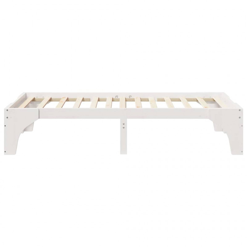 Ramka łóżka Biały 90 x 200 cm Lite drewno sosnowe