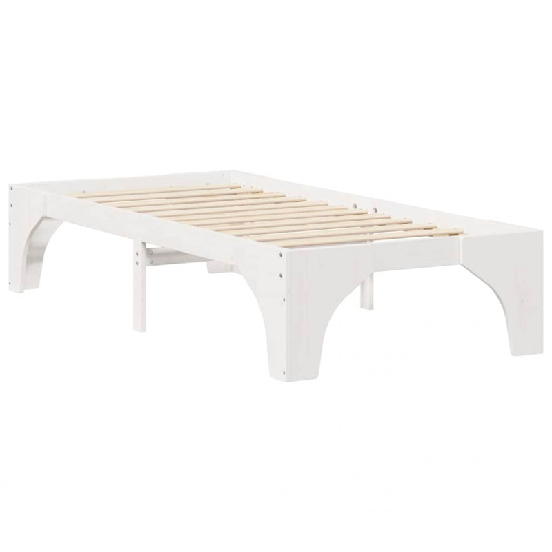 Ramka łóżka Biały 90 x 200 cm Lite drewno sosnowe