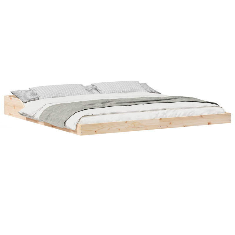 Ramka łóżka Brązowy 200 x 200 cm Lite drewno sosnowe