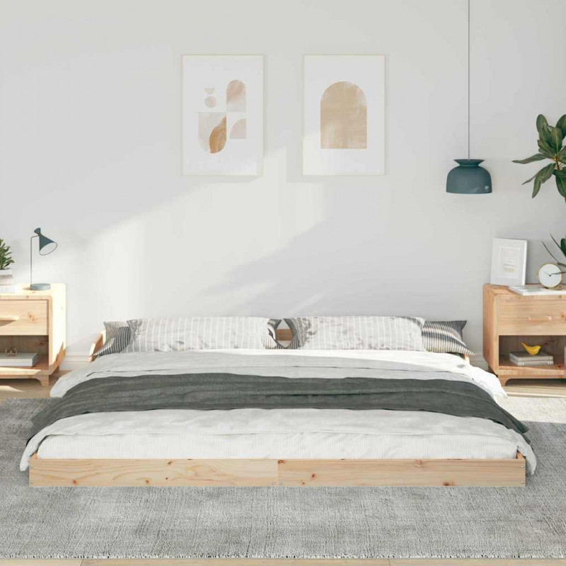 Ramka łóżka Brązowy 200 x 200 cm Lite drewno sosnowe