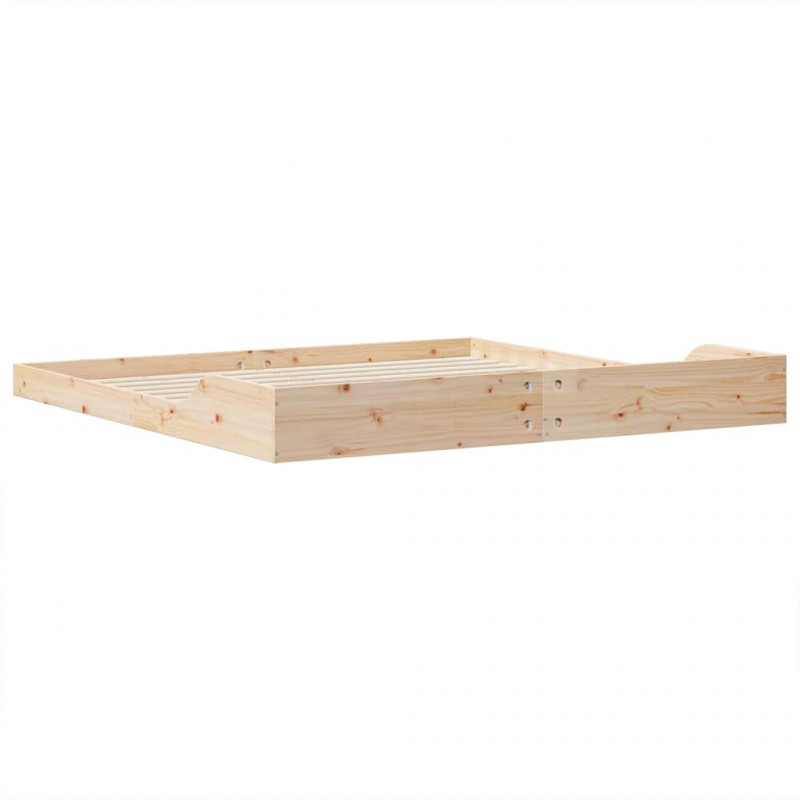 Ramka łóżka Brązowy 200 x 200 cm Lite drewno sosnowe