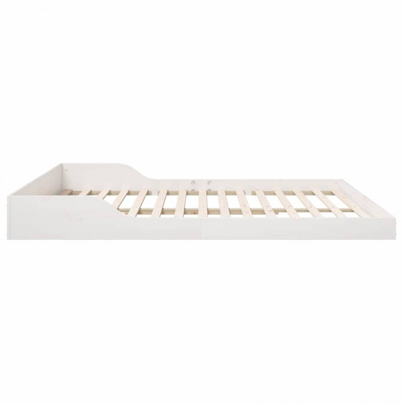 Ramka łóżka Biały 200 x 200 cm Lite drewno sosnowe