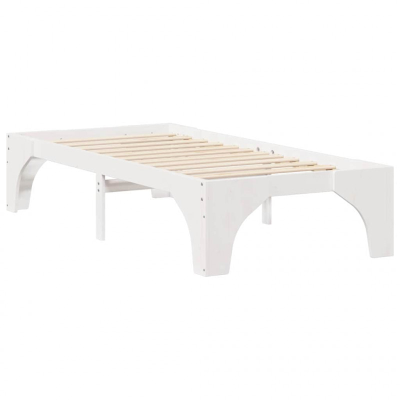 Ramka łóżka Biały 80 x 200 cm Lite drewno sosnowe