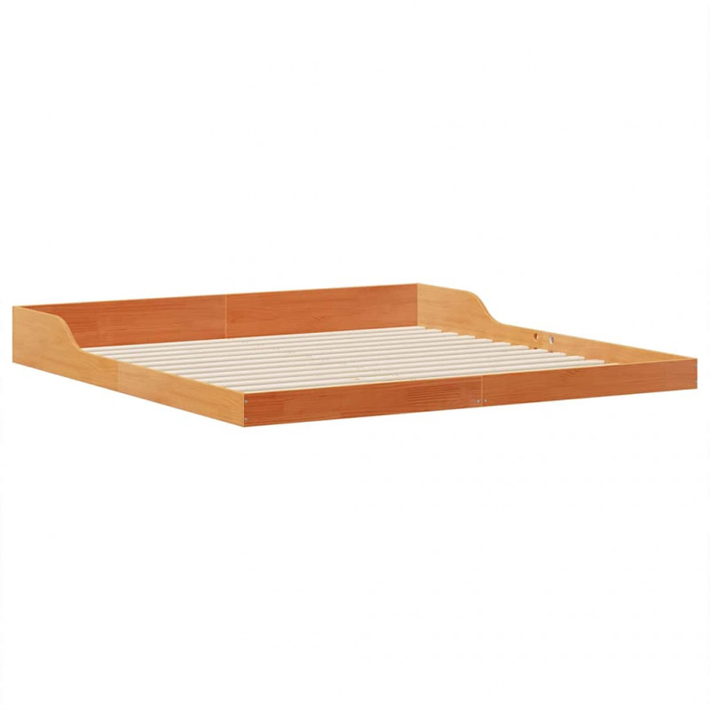Ramka łóżka Woskowy Brąz 200 x 200 cm Lite drewno sosnowe