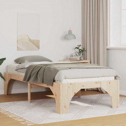 Ramka łóżka Brązowy 90 x 190 cm Lite drewno sosnowe