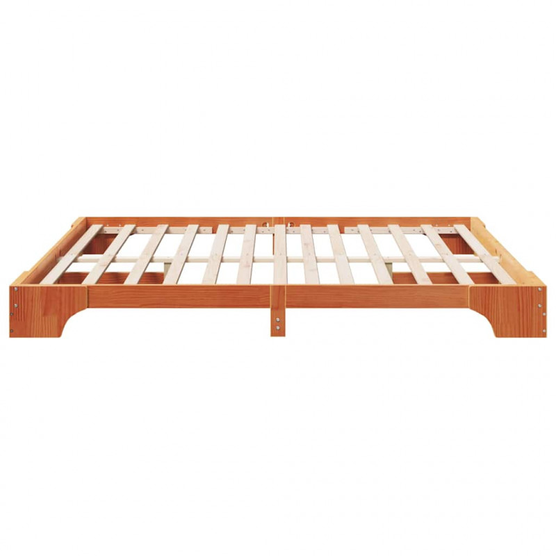 Ramka łóżka Woskowy Brąz 200 x 200 cm Lite drewno sosnowe