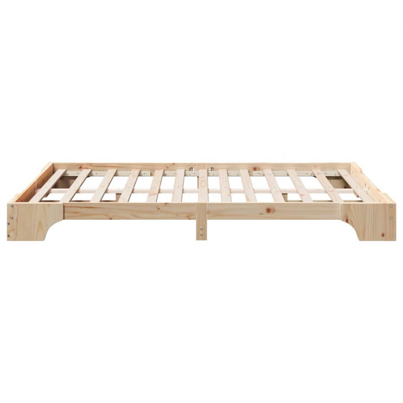 Ramka łóżka Naturalny 160 x 200 cm Lite drewno sosnowe