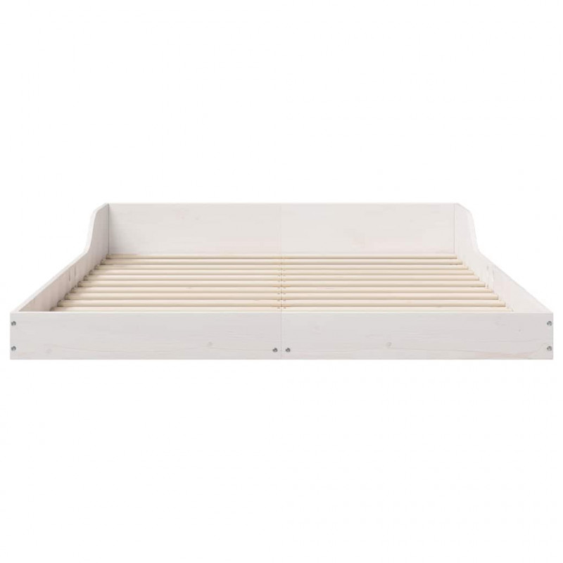 Ramka łóżka Biały 120 x 200 cm Lite drewno sosnowe