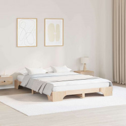 Ramka łóżka Naturalny 150 x 200 cm Lite drewno sosnowe