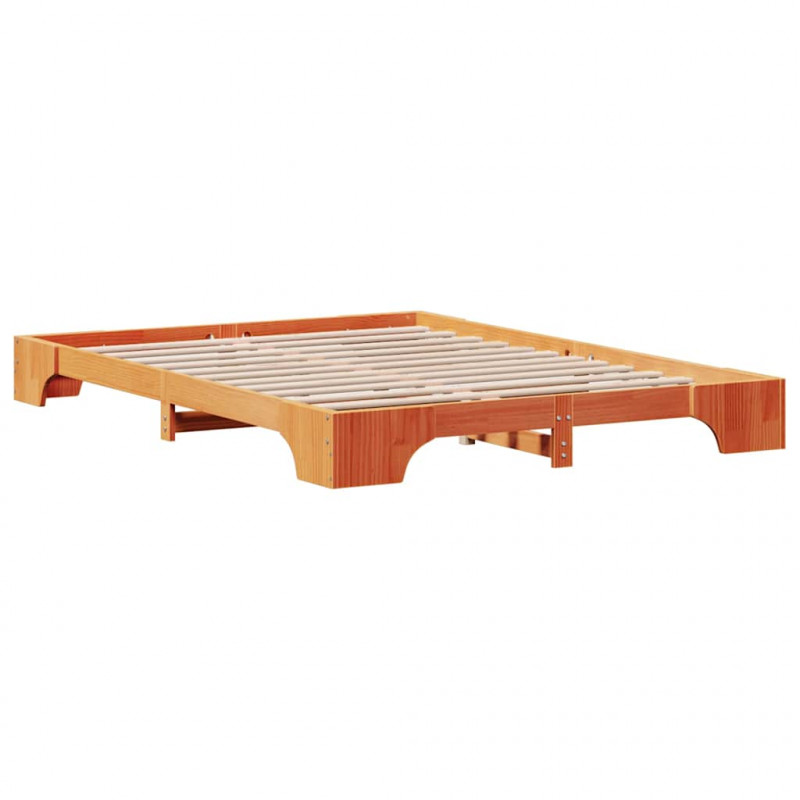 Ramka łóżka Woskowy Brąz 150 x 200 cm Lite drewno sosnowe