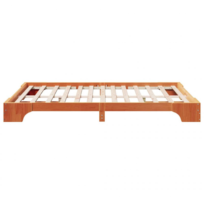Ramka łóżka Woskowy Brąz 150 x 200 cm Lite drewno sosnowe