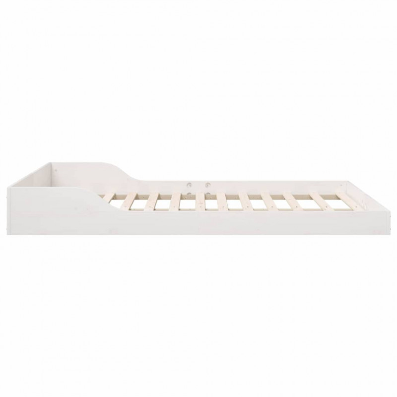 Ramka łóżka Biały 135 x 190 cm Lite drewno sosnowe