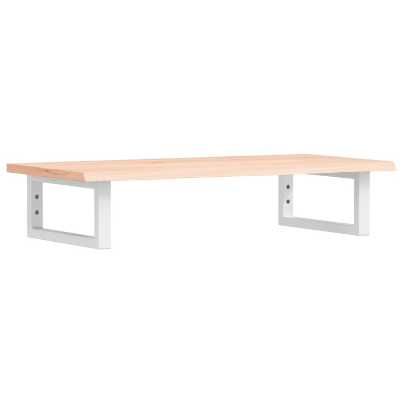 Półka ścienna pod umywalkę, stal i lite drewno dębowe