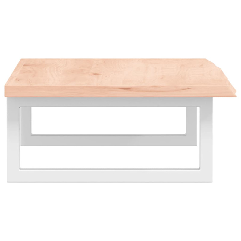 Półka ścienna pod umywalkę, stal i lite drewno dębowe