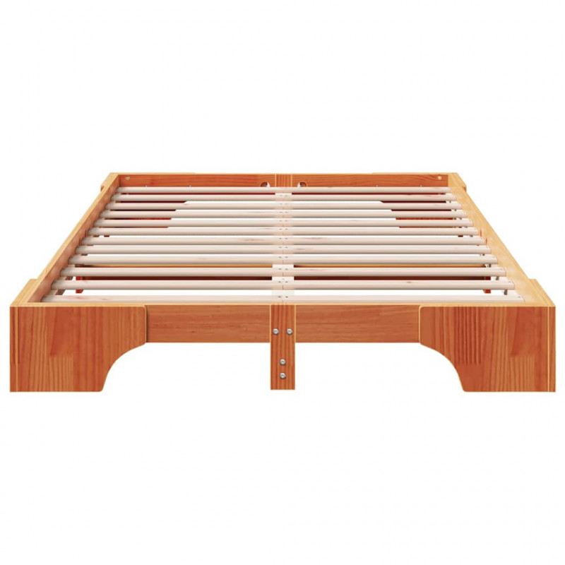 Ramka łóżka Woskowy Brąz 120 x 200 cm Lite drewno sosnowe