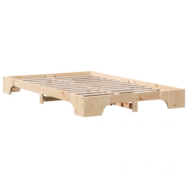 Ramka łóżka Naturalny 140 x 190 cm Lite drewno sosnowe