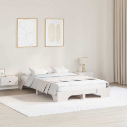 Ramka łóżka Biały 140 x 190 cm Lite drewno sosnowe
