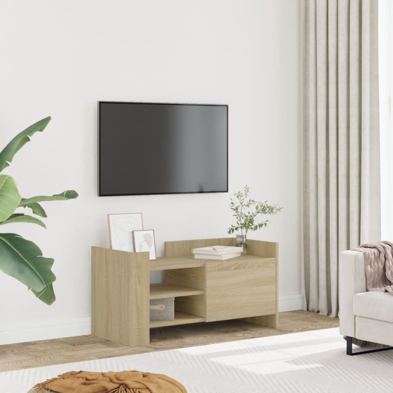 Szafka pod TV, dąb sonoma, 80x35x40 cm, materiał drewnopochodny