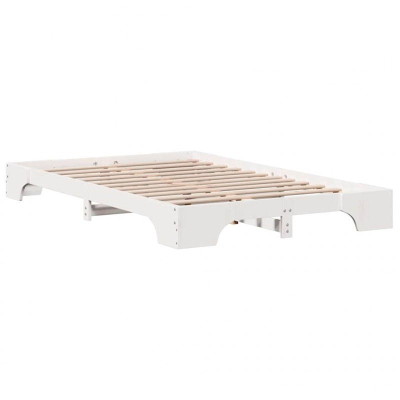 Ramka łóżka Biały 140 x 190 cm Lite drewno sosnowe