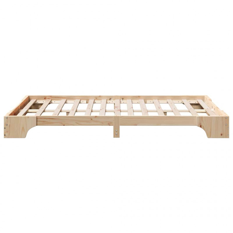 Ramka łóżka Naturalny 120 x 190 cm Lite drewno sosnowe