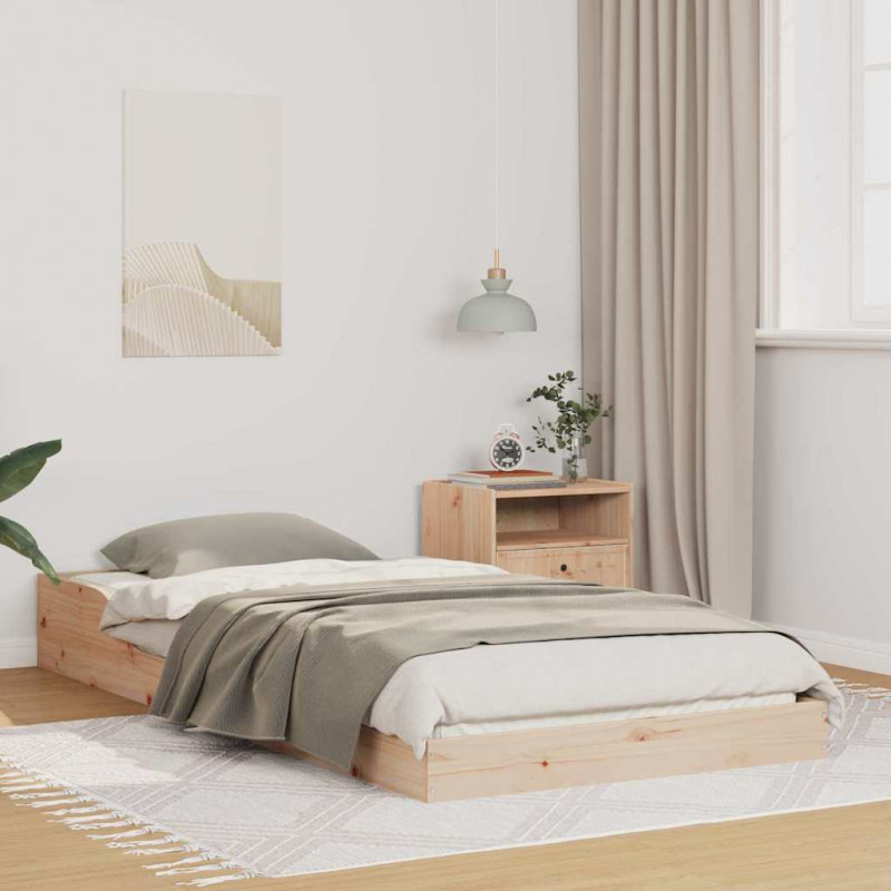Ramka łóżka Naturalny 75 x 190 cm Lite drewno sosnowe